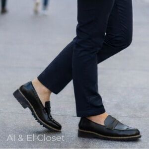 Vionic Cheryl II Black Leather Wide Loafers Women’s 12W Orthotic Comfort NIB